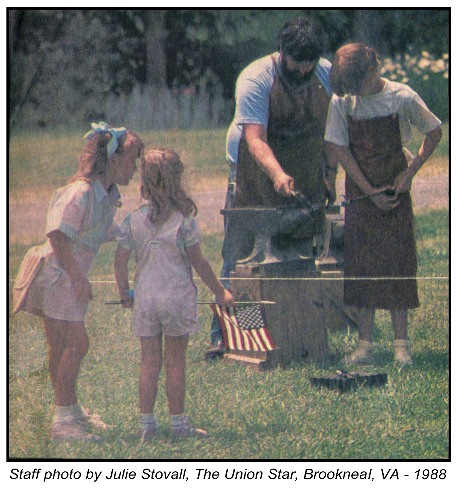 Blacksmithing at Red Hill Virginia.