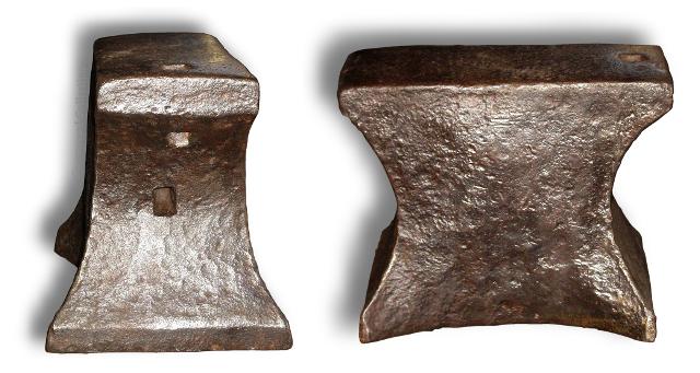 Two views of the hornless anvil