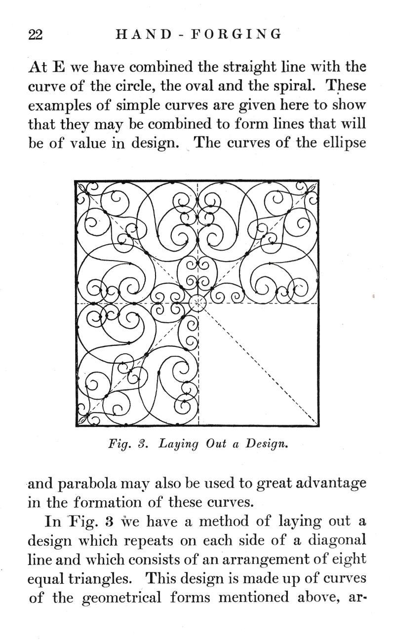 combined, straight, line, curve, circle, oval, spiral, simple, curves, design, ellipse, Fig. 3, parabola, formation, method, laying out, repeats, diagonal, arrangement, equal triangles, geometrical