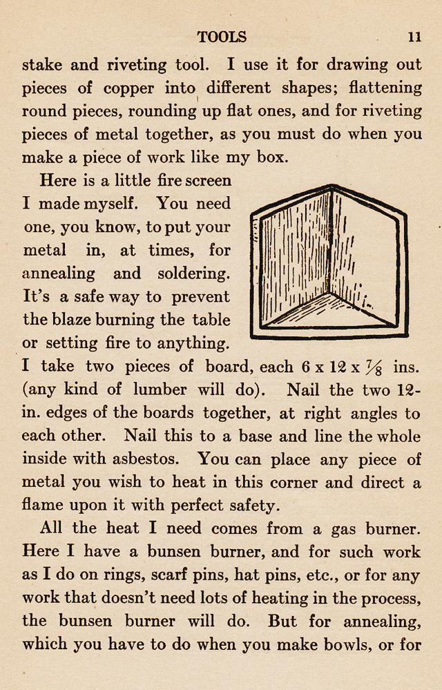 metal, Fire Screen, asbestoes, bunsen burner, heating process, annealing, shop setup