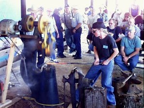 Paige Davis forging on a 50# Little Giant