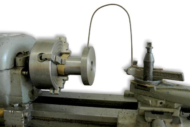 Centering without dial indicator using wire