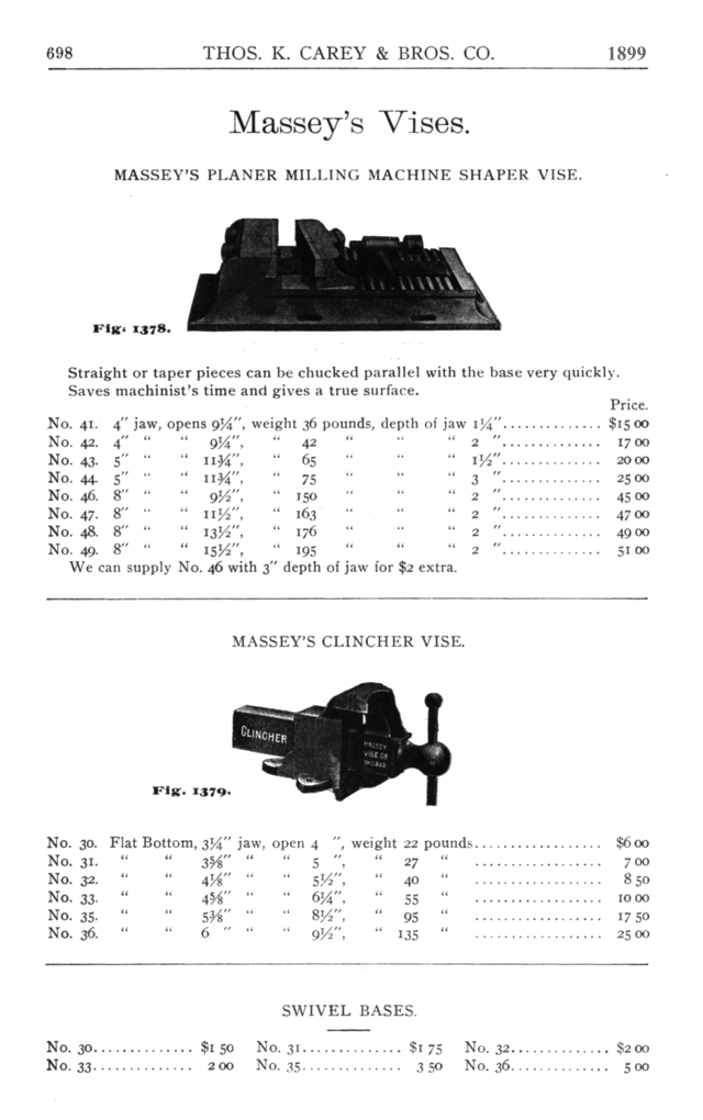 Carey Bros 1899 catalog page