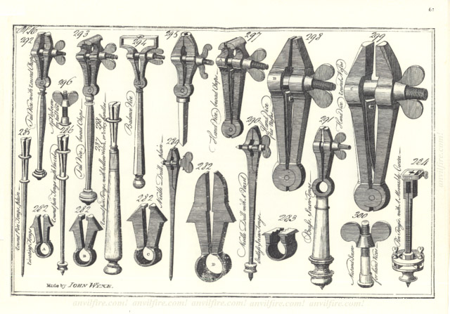 Pin vise, specialty vise inserts and hand vises